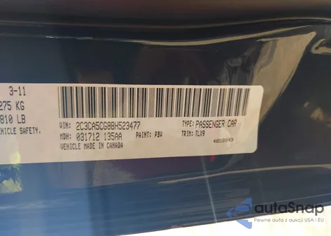 2011 Chrysler 300 Limited from USA, damaged, VIN 2C3CA5CG8BH523477